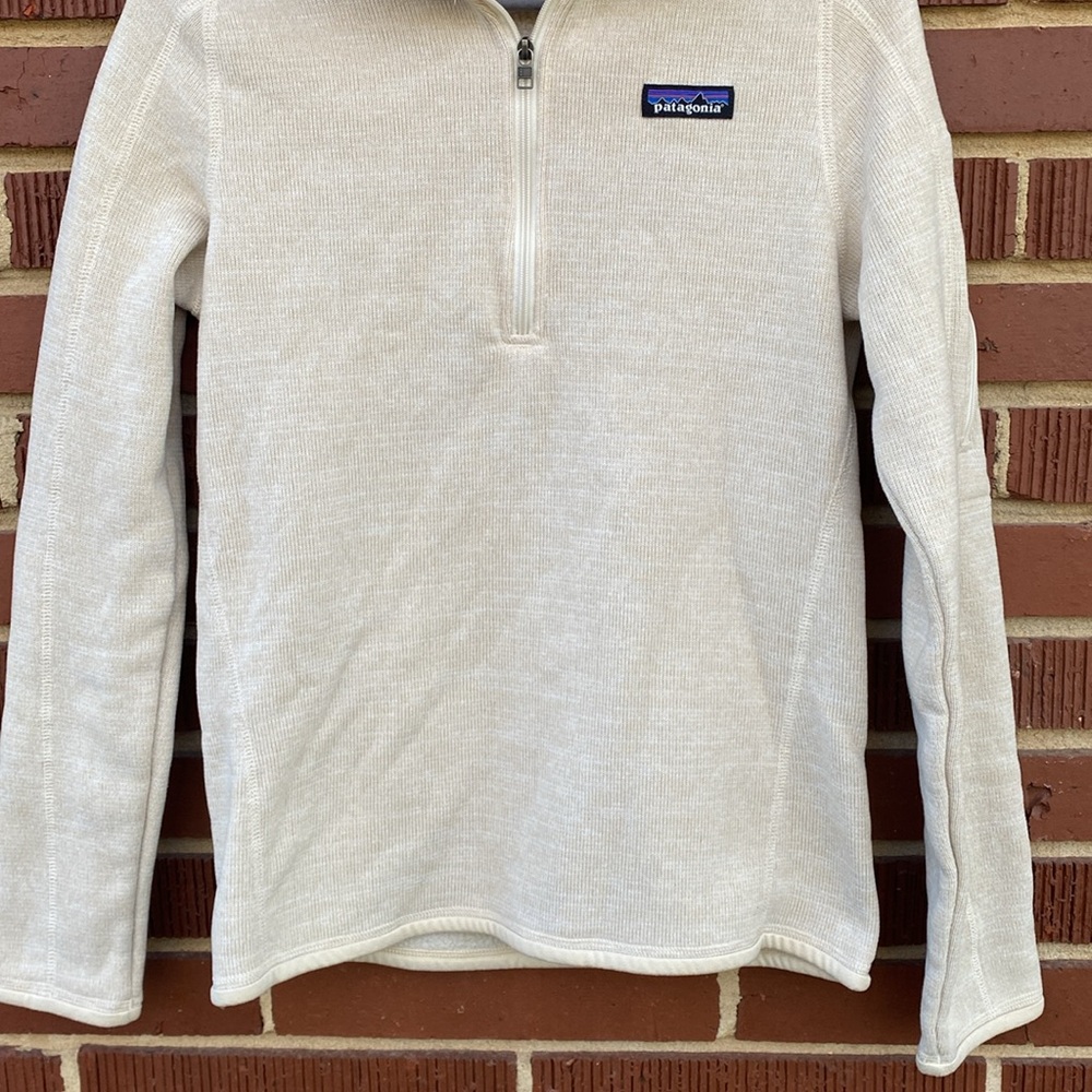 Patagonia‎ Women's 1/4 Quarter Zip Better Sweater Pullover in Oyster White Small - Picture 4 of 11